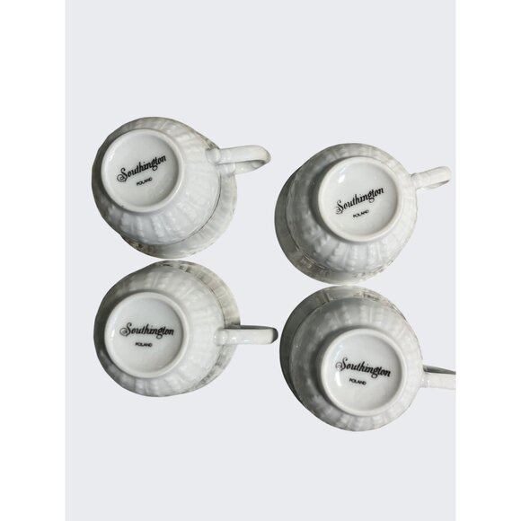 Southington By Baum Fine China Tea Cups & Saucers Golden Rhapsody Made In Poland - Picture 10 of 11